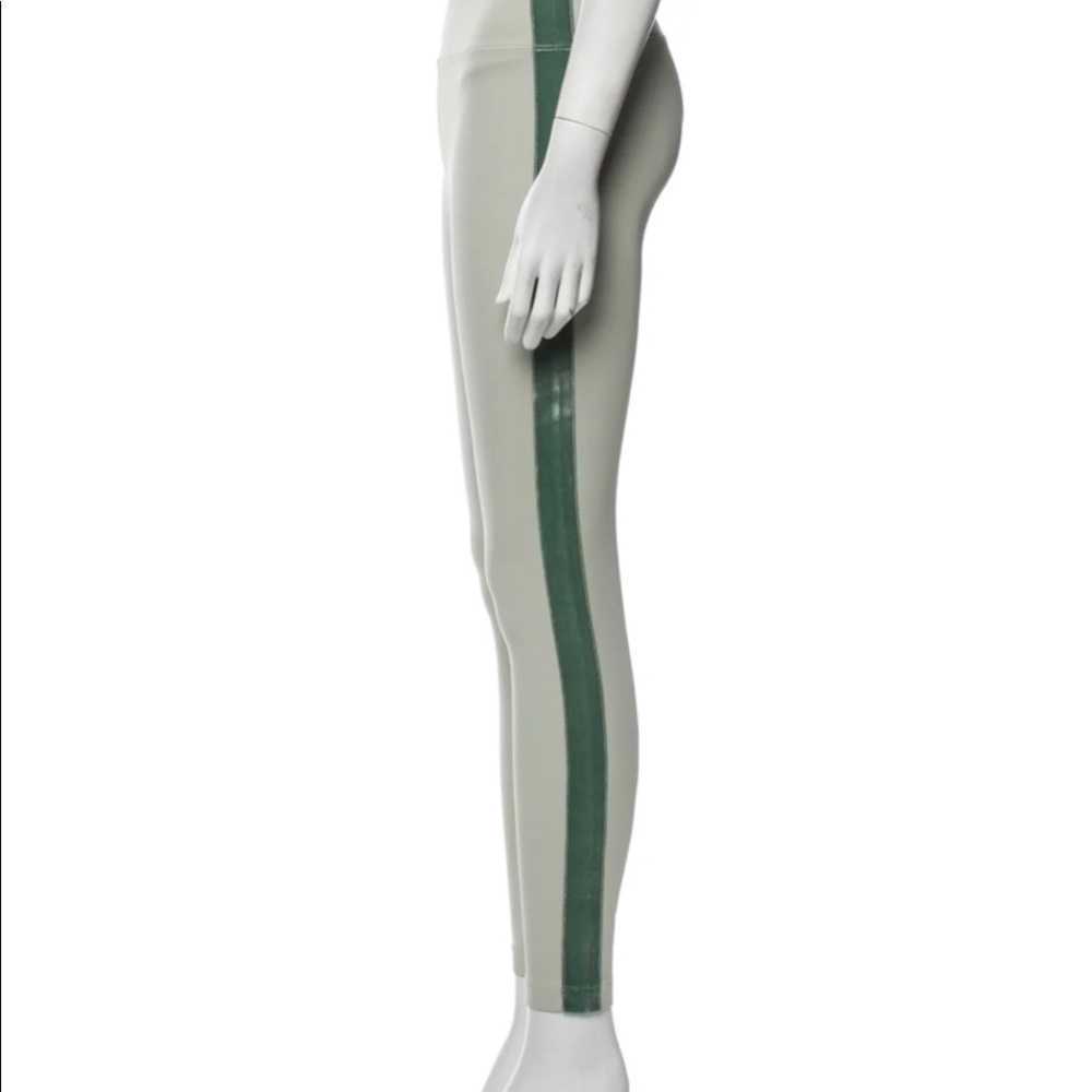 NWOT Koral Green Velvet Stripe Leggings Sz Sm